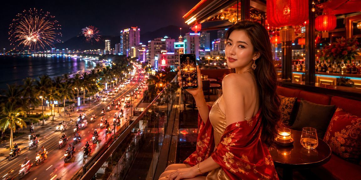 Khách hàng đăng nhập tài khoản cá cược tại bãi biển Nha Trang